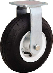 Hamilton - 8" Diam, Rubber Rigid Caster - 330 Lb Capacity, Top Plate Mount, 4" x 4-1/2" Plate, Straight Roller Bearing - Exact Tool & Supply