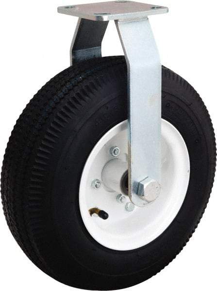 Hamilton - 12" Diam, Rubber Rigid Caster - 625 Lb Capacity, Top Plate Mount, 4" x 4-1/2" Plate, Straight Roller Bearing - Exact Tool & Supply