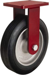 Hamilton - 12" Diam x 2-3/4" Wide, Rubber Rigid Caster - 800 Lb Capacity, Top Plate Mount, 6-1/8" x 7-1/2" Plate, Straight Roller Bearing - Exact Tool & Supply