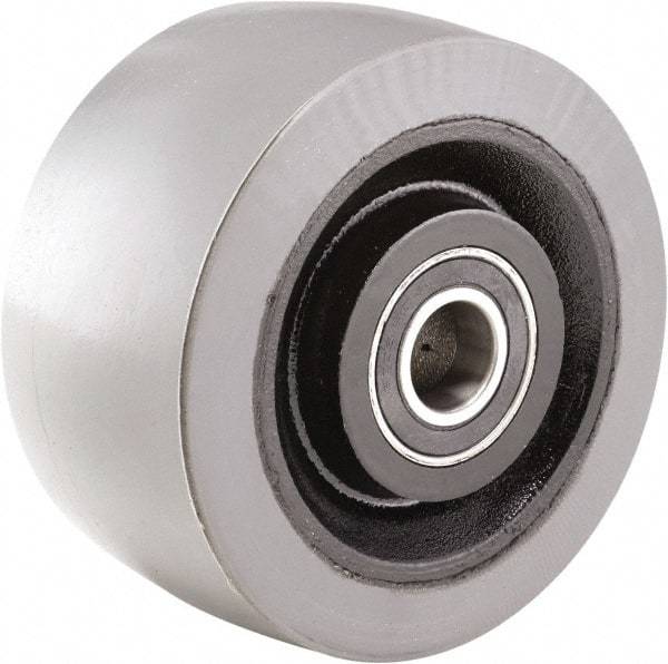 Hamilton - 6 Inch Diameter x 3 Inch Wide, Polyurethane on Cast Iron Caster Wheel - 3,000 Lb. Capacity, 3-1/2 Inch Hub Length, 3/4 Inch Axle Diameter, Tapered Roller Bearing - Exact Tool & Supply
