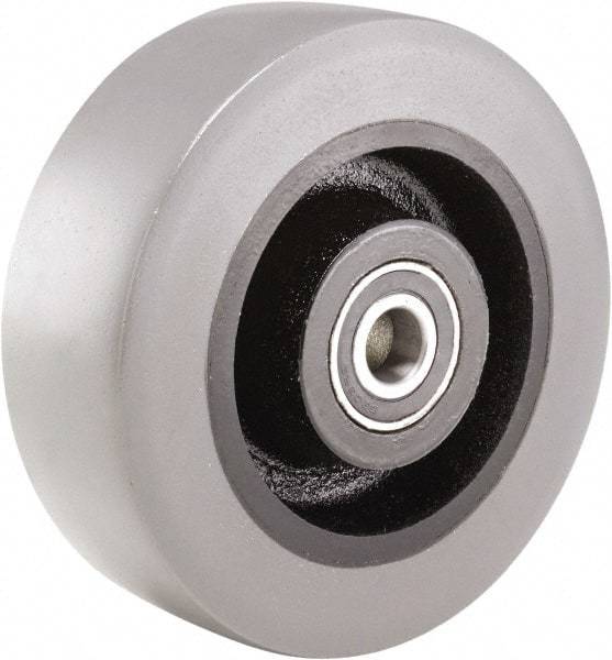 Hamilton - 6 Inch Diameter x 2 Inch Wide, Polyurethane on Cast Iron Caster Wheel - 1,620 Lb. Capacity, 2-1/2 Inch Hub Length, 1/2 Inch Axle Diameter, Sealed Precision Ball Bearing - Exact Tool & Supply