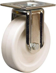 Hamilton - 5" Diam x 1-1/2" Wide x 6-1/16" OAH Top Plate Mount Rigid Caster - Polyolefin, 400 Lb Capacity, Plain Bore Bearing, 3-1/8 x 4-1/8" Plate - Exact Tool & Supply