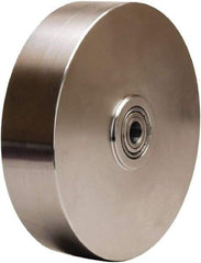 Hamilton - 8 Inch Diameter x 2 Inch Wide, Stainless Steel Caster Wheel - 1,500 Lb. Capacity, 2-1/2 Inch Hub Length, 1/2 Inch Axle Diameter, Stainless Steel Precision Ball Bearing - Exact Tool & Supply