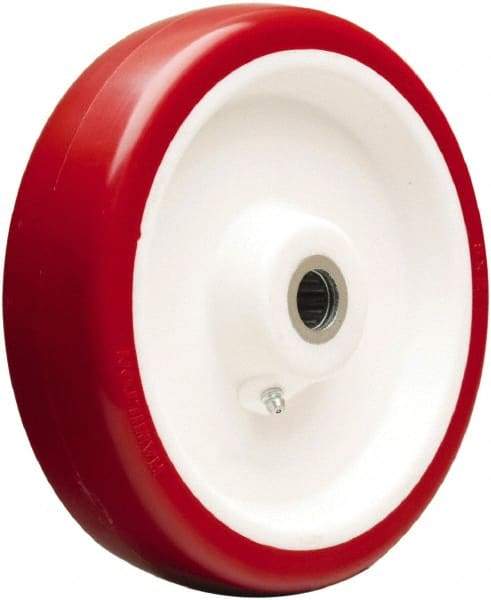 Hamilton - 8 Inch Diameter x 2 Inch Wide, Polyurethane on Polypropylene Caster Wheel - 1,200 Lb. Capacity, 2-3/16 Inch Hub Length, 1/2 Inch Axle Diameter, Straight Roller Bearing - Exact Tool & Supply
