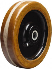 Hamilton - 8 Inch Diameter x 2 Inch Wide, Phenolic Caster Wheel - 1,750 Lb. Capacity, 2-3/16 Inch Hub Length, 1/2 Inch Axle Diameter, Straight Roller Bearing - Exact Tool & Supply