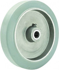 Hamilton - 8 Inch Diameter x 2 Inch Wide, Rubber on Aluminum Caster Wheel - 500 Lb. Capacity, 2-1/4 Inch Hub Length, 3/4 Inch Axle Diameter, Straight Roller Bearing - Exact Tool & Supply
