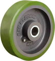 Hamilton - 7 Inch Diameter x 2 Inch Wide, Polyurethane on Cast Iron Caster Wheel - 1,400 Lb. Capacity, 2-1/4 Inch Hub Length, 3/4 Inch Axle Diameter, Tapered Roller Bearing - Exact Tool & Supply