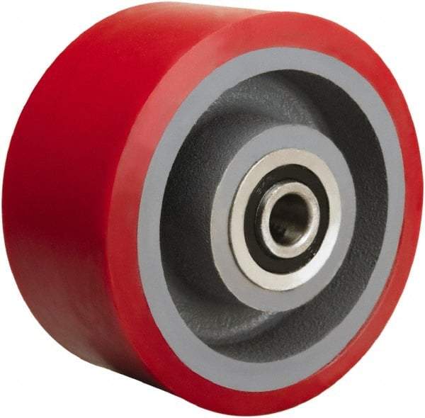 Hamilton - 6 Inch Diameter x 3 Inch Wide, Polyurethane on Cast Iron Caster Wheel - 2,600 Lb. Capacity, 3-1/4 Inch Hub Length, 3/4 Inch Axle Diameter, Tapered Roller Bearing - Exact Tool & Supply