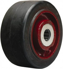 Hamilton - 6 Inch Diameter x 3 Inch Wide, Rubber on Cast Iron Caster Wheel - 680 Lb. Capacity, 3-1/4 Inch Hub Length, 1-15/16 Inch Axle Diameter, Plain Bore Bearing - Exact Tool & Supply