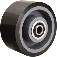 Hamilton - 6 Inch Diameter x 3 Inch Wide, Polyurethane on Cast Iron Caster Wheel - 2,860 Lb. Capacity, 3-1/4 Inch Hub Length, 1-1/4 Inch Axle Diameter, Tapered Roller Bearing - Exact Tool & Supply