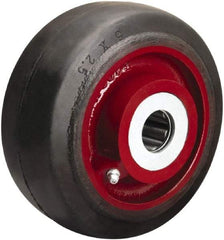 Hamilton - 6 Inch Diameter x 2-1/2 Inch Wide, Rubber on Cast Iron Caster Wheel - 540 Lb. Capacity, 3-1/4 Inch Hub Length, 1-15/16 Inch Axle Diameter, Plain Bore Bearing - Exact Tool & Supply