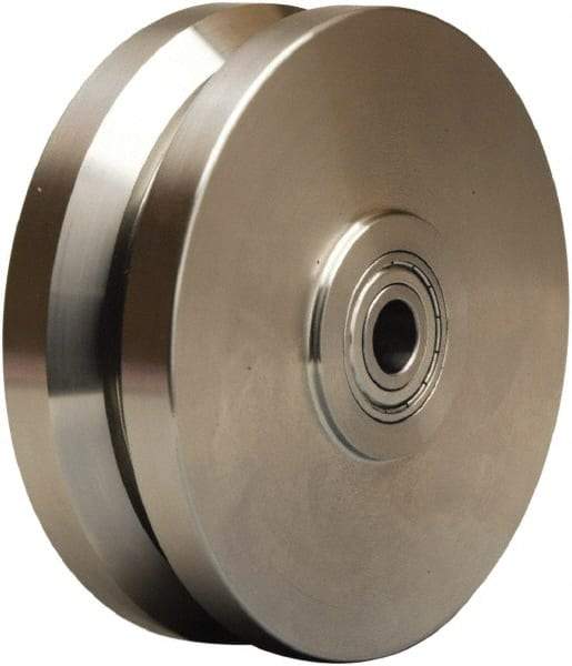 Hamilton - 6 Inch Diameter x 2 Inch Wide, Stainless Steel Caster Wheel - 1,200 Lb. Capacity, 2-1/2 Inch Hub Length, 1/2 Inch Axle Diameter, Stainless Steel Precision Ball Bearing - Exact Tool & Supply