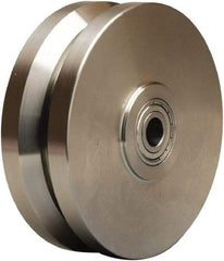 Hamilton - 6 Inch Diameter x 2 Inch Wide, Stainless Steel Caster Wheel - 1,200 Lb. Capacity, 2-1/2 Inch Hub Length, 1/2 Inch Axle Diameter, Stainless Steel Precision Ball Bearing - Exact Tool & Supply