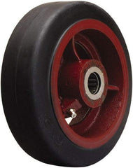 Hamilton - 6 Inch Diameter x 2 Inch Wide, Rubber on Cast Iron Caster Wheel - 410 Lb. Capacity, 2-1/4 Inch Hub Length, 3/4 Inch Axle Diameter, Tapered Roller Bearing - Exact Tool & Supply