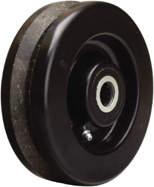 Hamilton - 6 Inch Diameter x 2 Inch Wide, Phenolic V-Groove Caster Wheel - 750 Lb. Capacity, 2-3/16 Inch Hub Length, 1-3/16 Inch Axle Diameter, Plain Bore Bearing - Exact Tool & Supply