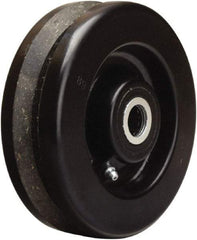 Hamilton - 6 Inch Diameter x 2 Inch Wide, Phenolic V-Groove Caster Wheel - 750 Lb. Capacity, 2-3/16 Inch Hub Length, 1-3/16 Inch Axle Diameter, Plain Bore Bearing - Exact Tool & Supply