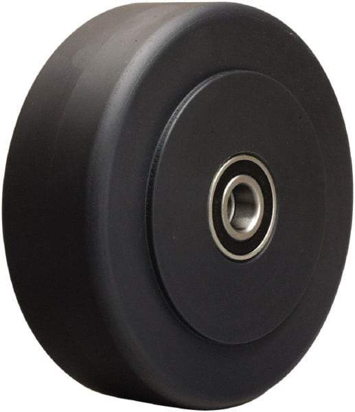 Hamilton - 6 Inch Diameter x 2 Inch Wide, Nylon Caster Wheel - 2,300 Lb. Capacity, 2-1/4 Inch Hub Length, 1/2 Inch Axle Diameter, Precision Ball Bearing - Exact Tool & Supply