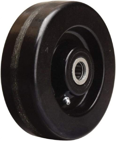 Hamilton - 6 Inch Diameter x 2 Inch Wide, Phenolic Caster Wheel - 1,200 Lb. Capacity, 2-3/16 Inch Hub Length, 5/8 Inch Axle Diameter, Straight Roller Bearing - Exact Tool & Supply