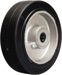 Hamilton - 6 Inch Diameter x 2 Inch Wide, Rubber on Aluminum Caster Wheel - 410 Lb. Capacity, 2-1/4 Inch Hub Length, 3/4 Inch Axle Diameter, Straight Roller Bearing - Exact Tool & Supply