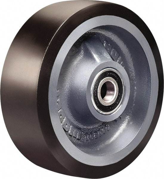 Hamilton - 8 Inch Diameter x 2 Inch Wide, Polyurethane on Cast Iron Caster Wheel - 1,950 Lb. Capacity, 2-1/4 Inch Hub Length, 1/2 Inch Axle Diameter, Sealed Precision Ball Bearing - Exact Tool & Supply