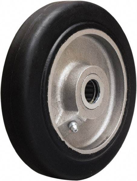 Hamilton - 6 Inch Diameter x 1-1/2 Inch Wide, Rubber on Aluminum Caster Wheel - 280 Lb. Capacity, 1-3/4 Inch Hub Length, 5/8 Inch Axle Diameter, Straight Roller Bearing - Exact Tool & Supply