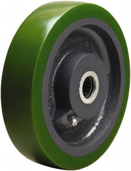 Hamilton - 6 Inch Diameter x 1-1/2 Inch Wide, Polyurethane on Cast Iron Caster Wheel - 850 Lb. Capacity, 1-3/4 Inch Hub Length, 3/4 Inch Axle Diameter, Straight Roller Bearing - Exact Tool & Supply