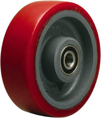 Hamilton - 6 Inch Diameter x 2 Inch Wide, Polyurethane on Cast Iron Caster Wheel - 1,400 Lb. Capacity, 2-1/4 Inch Hub Length, 3/4 Inch Axle Diameter, Tapered Roller Bearing - Exact Tool & Supply