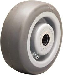 Hamilton - 5 Inch Diameter x 2 Inch Wide, Rubber on Thermoplastic Caster Wheel - 350 Lb. Capacity, 2-3/16 Inch Hub Length, 5/8 Inch Axle Diameter, Straight Roller Bearing - Exact Tool & Supply
