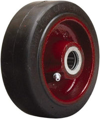 Hamilton - 5 Inch Diameter x 2 Inch Wide, Rubber on Cast Iron Caster Wheel - 350 Lb. Capacity, 2-1/4 Inch Hub Length, 5/8 Inch Axle Diameter, Straight Roller Bearing - Exact Tool & Supply