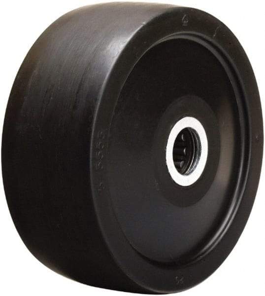 Hamilton - 5 Inch Diameter x 2 Inch Wide, Hard Rubber Caster Wheel - 550 Lb. Capacity, 2-1/4 Inch Hub Length, 3/4 Inch Axle Diameter, Straight Roller Bearing - Exact Tool & Supply