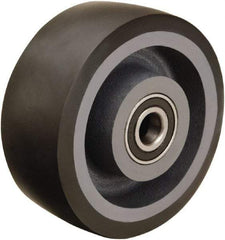 Hamilton - 5 Inch Diameter x 2 Inch Wide, Polyurethane on Cast Iron Caster Wheel - 1,360 Lb. Capacity, 2-1/4 Inch Hub Length, 1/2 Inch Axle Diameter, Sealed Precision Ball Bearing - Exact Tool & Supply