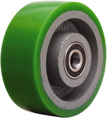 Hamilton - 5 Inch Diameter x 2 Inch Wide, Polyurethane on Cast Iron Caster Wheel - 1,050 Lb. Capacity, 2-1/2 Inch Hub Length, 1/2 Inch Axle Diameter, Sealed Precision Ball Bearing - Exact Tool & Supply
