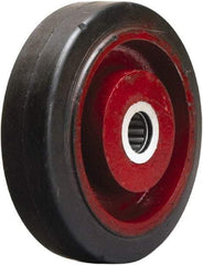 Hamilton - 5 Inch Diameter x 1-1/2 Inch Wide, Rubber on Cast Iron Caster Wheel - 240 Lb. Capacity, 1-5/8 Inch Hub Length, 3/4 Inch Axle Diameter, Straight Roller Bearing - Exact Tool & Supply