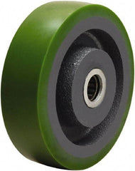 Hamilton - 5 Inch Diameter x 1-1/2 Inch Wide, Polyurethane on Cast Iron Caster Wheel - 700 Lb. Capacity, 1-5/8 Inch Hub Length, 3/4 Inch Axle Diameter, Straight Roller Bearing - Exact Tool & Supply