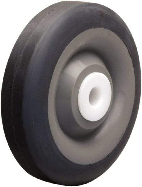 Hamilton - 5 Inch Diameter x 1-3/8 Inch Wide, Rubber on Thermoplastic Caster Wheel - 275 Lb. Capacity, 1-1/2 Inch Hub Length, 1/2 Inch Axle Diameter, Delrin Bearing - Exact Tool & Supply
