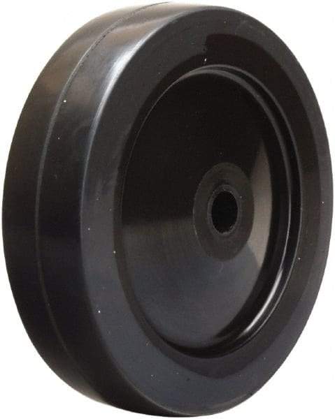 Hamilton - 5 Inch Diameter x 1-1/4 Inch Wide, Soft Rubber Caster Wheel - 190 Lb. Capacity, 1-1/2 Inch Hub Length, 1/2 Inch Axle Diameter, Self-Lube Bearing - Exact Tool & Supply