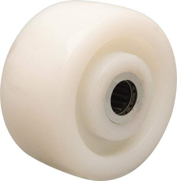 Hamilton - 4 Inch Diameter x 2 Inch Wide, Nylon Caster Wheel - 800 Lb. Capacity, 2-3/16 Inch Hub Length, 1/2 Inch Axle Diameter, Straight Roller Bearing - Exact Tool & Supply