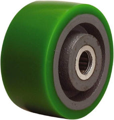 Hamilton - 4 Inch Diameter x 2 Inch Wide, Polyurethane on Cast Iron Caster Wheel - 750 Lb. Capacity, 2-1/4 Inch Hub Length, 1 Inch Axle Diameter, Straight Roller Bearing - Exact Tool & Supply
