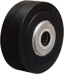 Hamilton - 4 Inch Diameter x 1-1/2 Inch Wide, Rubber on Aluminum Caster Wheel - 200 Lb. Capacity, 1-3/4 Inch Hub Length, 5/8 Inch Axle Diameter, Straight Roller Bearing - Exact Tool & Supply