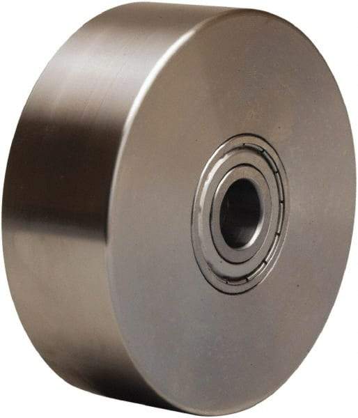 Hamilton - 4 Inch Diameter x 2 Inch Wide, Stainless Steel Caster Wheel - 850 Lb. Capacity, 2-1/2 Inch Hub Length, 1/2 Inch Axle Diameter, Stainless Steel Precision Ball Bearing - Exact Tool & Supply