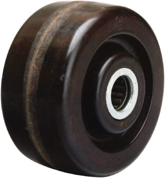 Hamilton - 4 Inch Diameter x 2 Inch Wide, Phenolic Caster Wheel - 800 Lb. Capacity, 2-3/16 Inch Hub Length, 3/4 Inch Axle Diameter, Straight Roller Bearing - Exact Tool & Supply