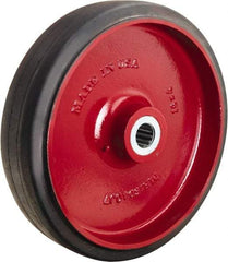 Hamilton - 16 Inch Diameter x 4 Inch Wide, Rubber on Cast Iron Caster Wheel - 1,990 Lb. Capacity, 4-1/4 Inch Hub Length, 1-1/2 Inch Axle Diameter, Straight Roller Bearing - Exact Tool & Supply