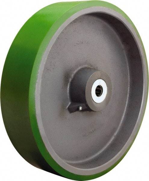 Hamilton - 16 Inch Diameter x 5 Inch Wide, Polyurethane on Cast Iron Caster Wheel - 7,700 Lb. Capacity, 5-1/4 Inch Hub Length, 1-1/4 Inch Axle Diameter, Tapered Roller Bearing - Exact Tool & Supply
