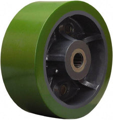 Hamilton - 12 Inch Diameter x 5 Inch Wide, Polyurethane on Cast Iron Caster Wheel - 6,200 Lb. Capacity, 5-1/4 Inch Hub Length, 1-1/2 Inch Axle Diameter, Straight Roller Bearing - Exact Tool & Supply