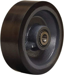 Hamilton - 12 Inch Diameter x 4 Inch Wide, Polyurethane on Forged Steel Caster Wheel - 7,800 Lb. Capacity, 4-1/4 Inch Hub Length, 1-1/2 Inch Axle Diameter, Straight Roller Bearing - Exact Tool & Supply