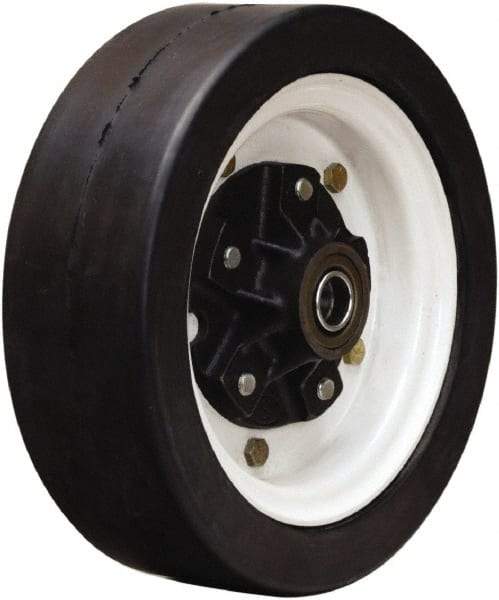 Hamilton - 12 Inch Diameter x 4 Inch Wide, Rubber Caster Wheel - 1,200 Lb. Capacity, 3-1/2 Inch Hub Length, 1 Inch Axle Diameter, Tapered Roller Bearing - Exact Tool & Supply