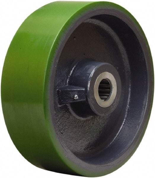 Hamilton - 12 Inch Diameter x 4 Inch Wide, Polyurethane on Cast Iron Caster Wheel - 4,800 Lb. Capacity, 4-1/4 Inch Hub Length, 1-1/2 Inch Axle Diameter, Straight Roller Bearing - Exact Tool & Supply