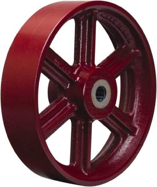 Hamilton - 16 Inch Diameter x 5 Inch Wide, Cast Iron Caster Wheel - 6,500 Lb. Capacity, 5-1/4 Inch Hub Length, 1-1/2 Inch Axle Diameter, Tapered Roller Bearing - Exact Tool & Supply