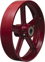 Hamilton - 12 Inch Diameter x 2 Inch Wide, Cast Iron Caster Wheel - 1,200 Lb. Capacity, 2-3/4 Inch Hub Length, 1 Inch Axle Diameter, Straight Roller Bearing - Exact Tool & Supply