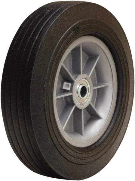Hamilton - 10 Inch Diameter x 2-3/4 Inch Wide, Rubber on Polypropylene Caster Wheel - 500 Lb. Capacity, 2-1/4 Inch Hub Length, 5/8 Inch Axle Diameter, Ball Bearing - Exact Tool & Supply